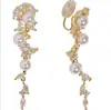 Pendientes Franceses Retro Ovalados con Borla de Perla, Pendientes de Moda y Versátiles, Pendientes de Lujo Ligero y de Gama Alta al por Mayor para Mujeres