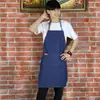Delantal de Mezclilla para Cocina, Cafetería, Barbería, Artista, Uniforme de Camarero con Impresión de Logo