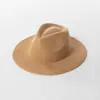 Sombrero Jazz de Ala Plana Nuevo de Otoño e Invierno Europeo y Americano, Sombrero de Lana de Color Sólido Elegante y Sencillo, Sombrero Cálido y a Prueba de Viento para Exteriores