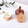 Posavasos de Madera Maciza Almohadilla Aislante Posavasos para Café Posavasos para Té Kung Fu Posavasos Creativo de Flor Aislante y Resistente a Quemaduras Posavasos para el Hogar