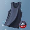 Camiseta interior de seda de hielo para hombre, sin mangas, modal, fina, de verano, de secado rápido, deportiva, para fitness