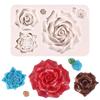 Uma variedade de formas de bolo de flor 3D utensílios de panificação forma de silicone de rosa tulipa forma de bolo de chocolate