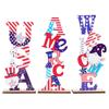 Día de la Independencia letras de madera de escritorio de piso de madera contrachapada Americano decoración 4 de julio decoración de mesa letrero celebración