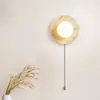 Lámpara de pared de travertino amarillo para dormitorio, lámpara de pared vintage para leer en el estudio, luz ambiental, lámpara de pared para mesita de noche, accesorio de iluminación ajustable