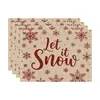 Amazon Manteles Navideños Muñeco de Nieve Árbol de Navidad Manteles Decoración de Mesa de Comedor Occidental Manteles Aislantes Fiesta Navideña