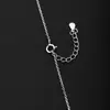 Collar de plata de ley S925 cruz coche flor cadena todo-partido cadena desnuda cadena lisa cadena simple cadena de clavícula 42 + 3cm extensión