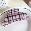Pinza para el pelo de lunares estilo coreano, pinza para el pelo de cuadros, pinza para el pelo a rayas de moda para la parte trasera de la cabeza, accesorio para el pelo de pinza de tiburón estilo bosque para mujer