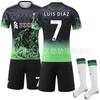 Traje de Entrenamiento de Fútbol Club Verde Degradado 4 Van Dijk No. 11 Conjunto de Jersey Salah Liverpool Especial