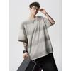 Nasa Tie-Dye Rayado Manga Corta Verano Trendy Americano Retro Manga Media Top de Pareja Talla Grande Oversize Manga Cinco Puntos