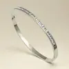 Pulseras Populares Europeas y Americanas de Acero de Titanio para Mujer, Pulseras de Acero Inoxidable, Pulseras Incrustadas con Diamantes, No se Desvanecen, Joyería de Mano Completamente Diamantada al por Mayor
