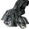 Lenço Estampado de Leopardo para Comércio Exterior, Lenço Longo de Seda Fina de Organza para Primavera e Verão, Xale de Renda de Corte Alto, Lenço de Gaze para Proteção Solar