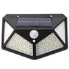 Lâmpada solar luminosa de quatro lados 100LED lâmpada de indução de corpo humano lâmpada de parede para paisagem de pátio iluminação externa à prova d'água poste de luz