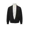 Ropa Vintage Yidao Otoño 2026 Nuevo Estilo Retro Americano Old Money Cárdigan de Punto Falso de Dos Piezas Multiforma de Cuello Alto para Hombre