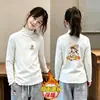 Camiseta de Manga Larga Otoño Invierno 2026 para Niñas, Camiseta Térmica de Forro Polar, Top Cálido Estilo Coreano con Volantes para Bebé, para Niños de Edad Media a Mayores