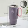 Xícara de Café, Caneca, Aço Inoxidável 304, Grande Capacidade, Isolada para Bebidas Quentes e Frias, Alça Estilosa, Portátil e Fácil de Transportar
