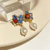 Nuevos Pendientes de Borla de Lujo Ligero Estilo Retro Nicho de Gama Alta Diseño de Perla Barroca Pendientes de Borla de Lujo Ligero Estilo Hong Kong para Mujer