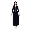 Nuevo Vestido Largo de Manga Larga con Bloques de Color y Cuello en V, Línea A, para Mujer, Ceñido a la Cintura, Talla Petite, Ropa de Invierno y Otoño, Vestido con Lazo