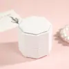 Caja de joyería octagonal de PU lujosa y de alta gama, diseño simple de dos partes, caja de almacenamiento para pendientes y anillos, caja de regalo para exhibición de joyas