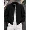Chaqueta de cuello alto corta de alta gama para hombre, primavera y otoño 2026, nueva ropa exterior estilo americano, chaqueta de béisbol cool y traviesa para hombre, top