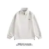 Sudadera de Manga Larga Holgada con Cremallera Estampada de Nicho para Hombre, Moda Coreana Retro de Otoño, Gris Oscuro