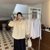 Camisa Larga de Manga Larga Holgada para Mujer Talla Grande, Estilo Minimalista Francés con Adorno de Encaje, Nueva Colección Primavera y Otoño 2026