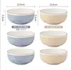 Conjunto de Louças e Pratos Cerâmicos Japoneses para Uso Doméstico Novo 2024 Cor Sob Esmalte Tigela de Arroz e Prato de Jantar de Alto Valor Presente de Inauguração