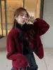Chaqueta de Invierno 2025 para Mujer con Cuello de Piel Sintética y Cuello Alto Integrado de Polipiel, Estilo Coreano Corto, Estilo Casual Japonés y Coreano