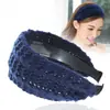 Diadema de ala ancha al por mayor transfronteriza versión coreana para otoño e invierno clip de pelo de lana popular en línea diadema de punto elegante horquilla joya diadema