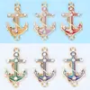 Acessórios de Âncora Pingente Criativo Ponto Duplo de Suspensão Diamante Pingando Óleo Liga Acessórios de Joia Brincos DIY Pulseira Colar Atacado