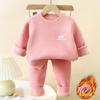 Conjunto de Ropa Interior Térmica para Niños, Ropa Gruesa de Otoño y Pantalones, Pijama de Felpa Sin Costuras para Niños y Niñas, Ropa de Dormir de Otoño e Invierno