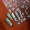 Cyansea Popular Transfronteiriço Estilo Gótico Garota Popular Y2K Coração Cruz Nova Prata Adesivos de Arte para Unhas DIY Celular