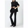 ¡Pantalones Negros de Supermodelo! Nuevos Pantalones Acampanados de Mezclilla Elásticos en Cuatro Direcciones para Otoño e Invierno, Nuevos Pantalones Largos Versátiles Adelgazantes de Cintura Alta 509