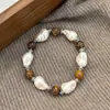 Pulsera Vintage Maillard Estilo Chino Nuevo Perla Barroca Artificial Patrón Natural Espaciador de Madera Piedra Diseño Versátil de Nicho