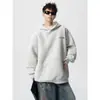Moletom com Capuz Bordado de Letras Pesado Americano Masculino Outono Tendência Marca Solto Casual Esportivo Hoodie Top