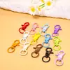 Acessórios de jóias DIY: fivela de cachorro colorida com argola de fecho, gancho de fecho, chaveiro de metal pintado, materiais para pingente de bolsa