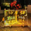 Pizarra blanca borrable, tablero de escritura luminoso, cartelera LED de escritorio, tablero de dibujo, pizarra pequeña de puesto de mercado nocturno, tablero fluorescente
