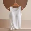 Camisola Modal Explosiva do TikTok com Cinto Feminino, Bojo no Peito, Sutiã sem Atrito, Peça Única Externa, Top de Tamanho Grande