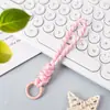 Cordón para Teléfono de Encaje Color Caramelo Versátil Creativo Cordón para Funda de Teléfono Cuerda Trenzada Hecha a Mano Adorno de Nudo de Diamante