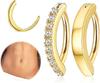 Traje de piercing para ombligo europeo y americano simple clásico combinación de joyería de perforación redondo con incrustaciones de circonita piercing para ombligo venta al por mayor transfronteriza