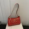 Bolsa de mão quadrada pequena com estampa de bolinhas estilo coreano, nova moda 2026 bolsa de ombro casual, bolsa de ombro feminina elegante e simples