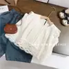 Elegante Conjunto de Pantalones de Pierna Ancha Finos de Mezclilla de Verano Estilo Mori para Niñas Bebé Nuevo Estilo Coreano de Verano Dos Piezas Comercio Exterior