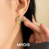 ¡Hoja de Arce Original! Pendientes Nuevos Pendientes Diseño de Nicho Ins Chapado Grueso Oro Real de 18K Circonita Micro-pavimentada Aguja de Plata S925