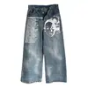 Estilo Calle Americano de Invierno Y2K Gótico Jeans de Pierna Recta Moda Ins Tendencia Retro Nuevo Estilo Invierno 2025