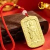 Amuleto de Mazu del Tío Tong: Ficha Metálica Protectora, Colgante de Guanyin en Relieve, Amuleto de Paz, Estilo Chino Tradicional Borla Colorida Adorno Propicio