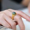 Anillo de jade Hetian auténtico para mujer, plata S925 chapada en oro, con incrustaciones de jade, anillo de mariposa hueco, estilo étnico, simple y exquisito