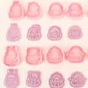 Molde para Galletas 3D Burbuja Linda Serie de Dibujos Animados Realista Molde de Estampado para Galletas Fondant DIY Esencial para Uso en Casa