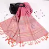 Bufanda Bohemia de Algodón Puro para Mujer Estilo Coreano Otoño e Invierno Bufanda Grande Estilo Coreano Bufanda Doble Uso Extra Larga con Borlas