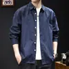 Camisa de manga larga de algodón puro para hombre, nueva colección casual otoño 2026, moderna y versátil, tacto de alta gama, talla grande, adecuada para primavera y otoño