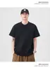 Roupas Masculinas Fengshe / Camiseta Henley de Manga Curta 250g Estilo Americano, Camisa Henley Vintage de Algodão Puro com Caimento Solto para o Verão, Camiseta de Nicho