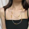 Estilo Nacional Retro Melard Cálido Otoño Cadena de Suéter de Perlas de Cristal Artificial de Alta Calidad con Múltiples Estilos de Uso Collar Cadena para Clavícula